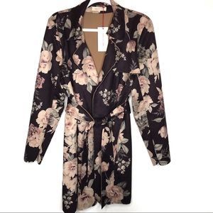 NWT Anthro Solitare Floral Faux Suede Jacket